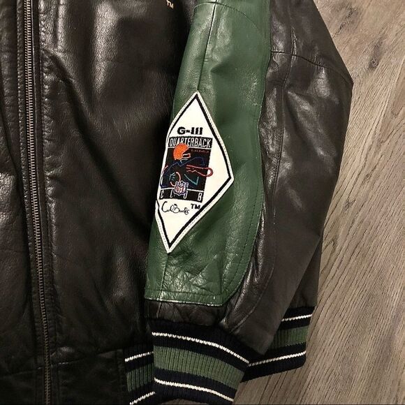 G3 Vintage G-III Carl Banks Green Bay Packers Full Genuine Leather Jacket XXL 2X - Picture 3 of 11